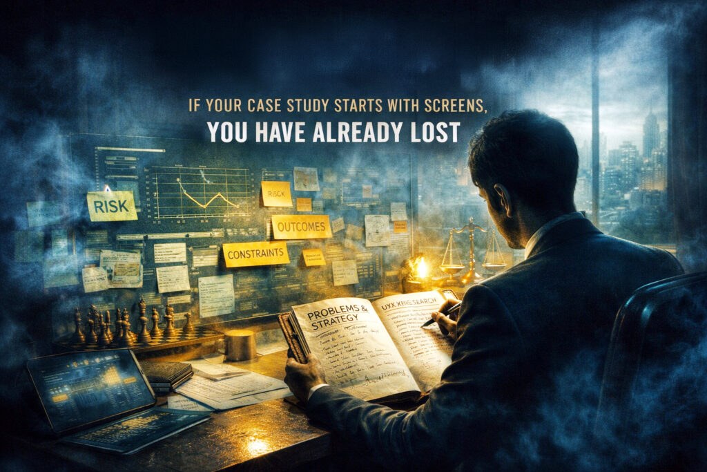 If your case study starts with screens, you have already lost.