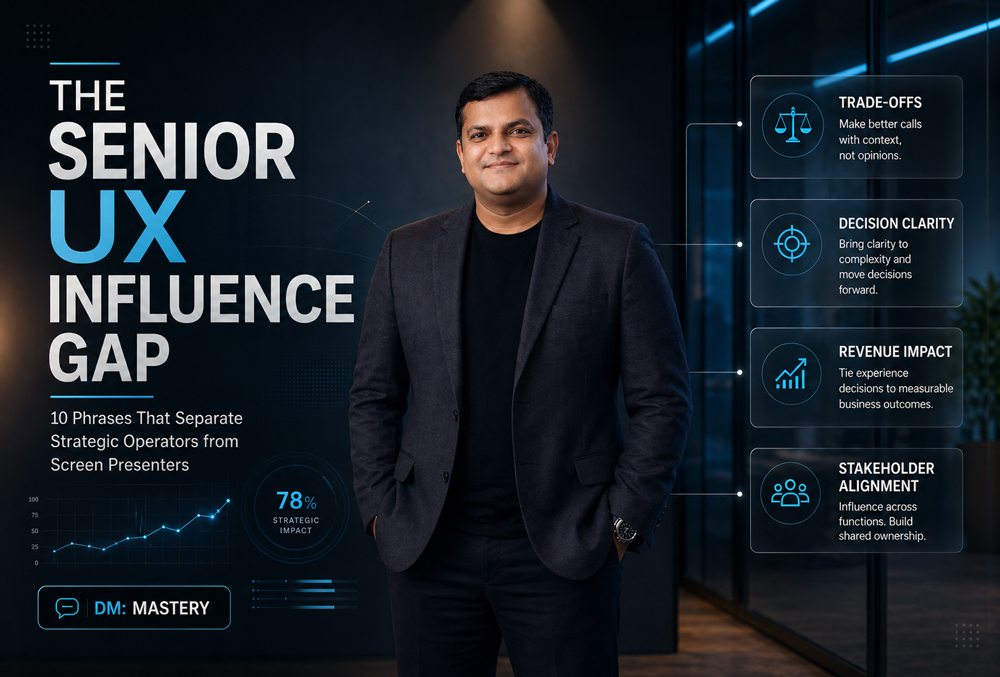 The Senior UX Influence Gap: 10 Phrases That Separate Strategic Operators from Screen Presenters