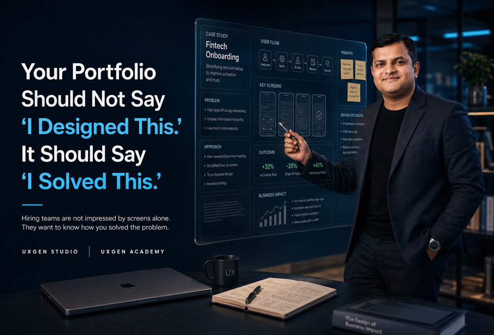 Your Portfolio Should Not Say “I Designed This.” It Should Say “I Solved This.”
